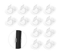 sourcing map 12 Pcs Washing Machine Drain Hose Holder (Fits 22-28 mm OD Hose) - Self-Adhesive No Drill Fixing Clip Guide Clamp Bracket for Clothes Washer/Laundry Tub Discharge, Transparent
