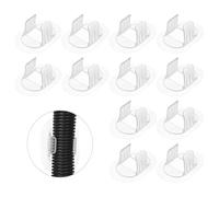 sourcing map 12 Pcs Washing Machine Drain Hose Holder (Fits 30-38 mm OD Hose) - Self-Adhesive No Drill Fixing Clip Guide Clamp Bracket for Clothes Washer/Laundry Tub Discharge, Transparent