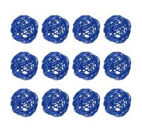 sourcing map 12 Pcs Wicker Rattan Balls 2 Inch Rattan Decorative Balls Vase Fillers for Wedding Party Centerpiece Bowls Home Decoration, Blue