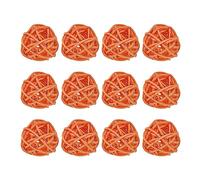 sourcing map 12 Pcs Wicker Rattan Balls Decorative Balls 1.2Inch for Vase Fillers,Wedding,Garden,Hallway Party,Orange