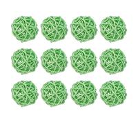 sourcing map 12 Pcs Wicker Rattan Balls Decorative Balls 1.2Inch for Vase Fillers,Wedding,Garden,Hallway Party,Emerald Green