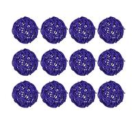 sourcing map 12 Pcs Wicker Rattan Balls Decorative Balls 2Inch for Vase Fillers,Wedding,Garden,Hallway Party,Dark Purple