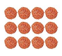 sourcing map 12 Pcs Wicker Rattan Balls Decorative Balls 2Inch for Vase Fillers,Wedding,Garden,Hallway Party,Orange