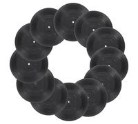 Sourcing Map 12-Piece Blank Fake Records - 4.3 Inch PVC Plain Faux Vinyl for Retro Home Studio Decoration