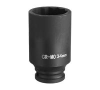 sourcing map 12-Point Deep Impact Socket 1/2 Inch Drive 34mm Metric Chrome Molybdenum Alloy Steel Spindle Axle Nut Impact Socket
