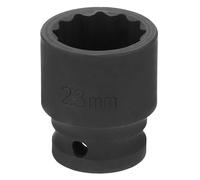 sourcing map 12-Point Impact Socket 1/2 Inch Drive 23mm Metric Cr-V Shallow Impact Socket Nut Driver Wrench for Auto Repair