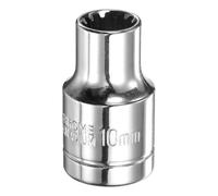 sourcing map 12 Point Socket 1/2" Drive by 10mm Metric Shallow Socket Chrome Vanadium Steel 12-Point Standard Sockets Mechanic Hand Tool for Car Repair Mechanical Maintenance Home Use