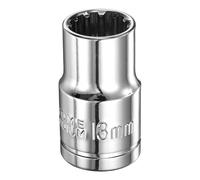 sourcing map 12 Point Socket 1/2" Drive by 13mm Metric Shallow Socket Chrome Vanadium Steel 12-Point Standard Sockets Mechanic Hand Tool for Car Repair Mechanical Maintenance Home Use
