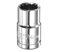 sourcing map 12 Point Socket 1/2" Drive by 14mm Metric Shallow Socket Chrome Vanadium Steel 12-Point Standard Sockets Mechanic Hand Tool for Car Repair Mechanical Maintenance Home Use