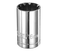 sourcing map 12 Point Socket 1/2" Drive by 16mm Metric Shallow Socket Chrome Vanadium Steel 12-Point Standard Sockets Mechanic Hand Tool for Car Repair Mechanical Maintenance Home Use