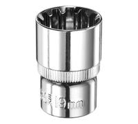 sourcing map 12 Point Socket 1/2" Drive by 19mm Metric Shallow Socket Chrome Vanadium Steel 12-Point Standard Sockets Mechanic Hand Tool for Car Repair Mechanical Maintenance Home Use