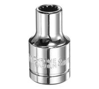 sourcing map 12 Point Socket 1/2" Drive by 8mm Metric Shallow Socket Chrome Vanadium Steel 12-Point Standard Sockets Mechanic Hand Tool for Car Repair Mechanical Maintenance Home Use