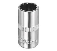 sourcing map 12 Points Socket 1/4" Drive 8mm Metric Shallow Impact Socket Cr-V Steel Chrome Plating Flip Sleeve Nut Driver Wrench for Home Auto Nuts Bolts Repair