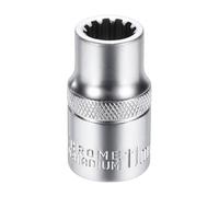 sourcing map 12 Points Socket 11mm Shallow Socket 1.5"/38mm L | 1/2" Drive Metric CR-V Steel Nickel Plating for Home Auto Nuts Bolts Repair