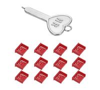 sourcing map 12 Port Blocker Locking USB Port/Dust PC Blocker with Coded Key,Red