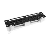 sourcing map 12-Port Cat5E UTP Unsheilded Rackmount Network Patch Panel RJ45 Ethernet With Wallmount Bracket Black for 110 Punch Down Tools