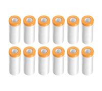 sourcing map 12 Rolls Pre-Taped Masking Film 35.4" x65.6ft Tape and Drape Painters Plastic Drop Cloth Film with Tape Plastic Sheeting for Automotive Painting Covering