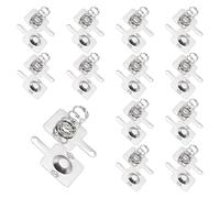 sourcing map 12 Set AA Battery Contact Spring Nickeling Plate, 12 mm x 12mm Positive to Negative Conversion Spring Replacement for PCB Mounting and Battery Holders