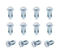 sourcing map 12 Set M4x22.5mm Jack Nuts, Carbon Steel Zinc Finish Expansion Screw Petal Nut, Multi-Grip Insert Rivet Nut Fasteners for Hollow Wall Iron Skin Line Use in Thin Soft Wall, Silver