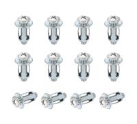 sourcing map 12 Set M6x28mm Jack Nuts, Carbon Steel Zinc Finish Expansion Screw Petal Nut, Multi-Grip Insert Rivet Nut Fasteners for Hollow Wall Iron Skin Line Use in Thin Soft Wall, Silver