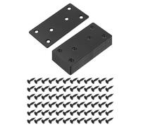 sourcing map 12 Set Mending Plate Metal Flat Bracket Straight Brace Fixing Joining Plate for Wood with Screws, Black, 3.9"x1.97"