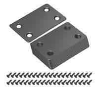 sourcing map 12 Set Mending Plate Metal Flat Bracket Straight Brace Fixing Joining Plate for Wood with Screws, Black, 2.36"x1.5"