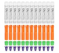 sourcing map 12 Set Oil Pastels, Soft Oil Chalk Pastels Crayons with Pen Grip Extender for Art Painting Drawing Blending, Color Crayons for Art Supplies Beginners, White