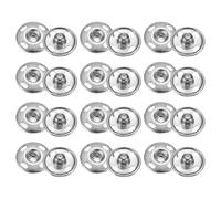 sourcing map 12 Set Sew-on Snap Buttons 15mm Metal Snap Fastener Buttons Fastener Press-Stud Clasps for Closure Purse Handbag Clothes Sewing Craft, White