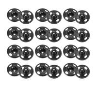 sourcing map 12 Set Sew-on Snap Buttons 15mm Metal Snap Fastener Buttons Fastener Press-Stud Clasps for Closure Purse Handbag Clothes Sewing Craft, Black