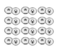 sourcing map 12 Set Sew-on Snap Buttons 19mm Metal Snap Fastener Buttons Fastener Press-Stud Clasps for Closure Purse Handbag Clothes Sewing Craft, White