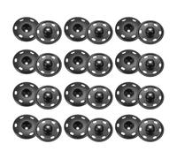 sourcing map 12 Set Sew-on Snap Buttons 25mm Metal Snap Fastener Buttons Fastener Press-Stud Clasps for Closure Purse Handbag Clothes Sewing Craft, Black