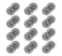 sourcing map 12 Sets Hollow Flower Snap Buttons, 25mm Press Buttons Metal Snap Fasteners for Clothes DIY Crafts, Iron Grey