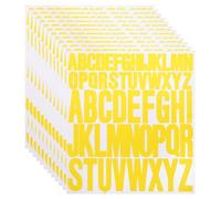 sourcing map 12 Sheet Vinyl Letter Stickers, 1 Inch, 2 Inch 624Pcs Self Adhesive Alphabet Stickers Waterproof Decals for Wall Poster Window DIY Crafts Art Making, Yellow