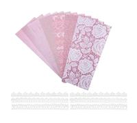 sourcing map 12 Sheets Scrapbook Textured Paper, Pink Scrapbooking Paper with Lace Fabric for Scrapbook Planner Book Card Junk Journal Supplies Card DIY Project, 3.94x5.51 Inch