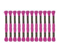 sourcing map 12 Skeins Embroidery Floss 8m Each Egyptian Long Fiber Cotton Cross Stitch Thread 26S/2x6 for Embroidery Projects Bracelet, Fuchsia