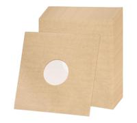 sourcing map 12"x12" Vinyl Record Inner Paper Sleeves, 20 Pcs 110GSM Anti Static Kraft Paper Vinyl Record Jackets Center Hole with Poly Lined for LP Albums Storage Protection Covers (Brown)