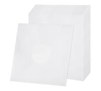 sourcing map 12"x12" Vinyl Record Inner Paper Sleeves, 20 Pcs 110GSM Anti Static Kraft Paper Vinyl Record Jackets Center Hole with Poly Lined for LP Albums Storage Protection Covers (White)
