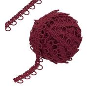 sourcing map 12 Yard Braid Trim with Button Loops, 5/8 Inch Dress Zipper Extender Upholstery Trim for Sewing Wedding Dress DIY Crafts Wine Red