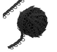 sourcing map 12 Yard Braid Trim with Button Loops, 5/8 Inch Dress Zipper Extender Upholstery Trim for Sewing Wedding Dress DIY Crafts Black