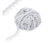 sourcing map 12 Yard Braid Trim with Button Loops, 5/8 Inch Dress Zipper Extender Upholstery Trim for Sewing Wedding Dress DIY Crafts White