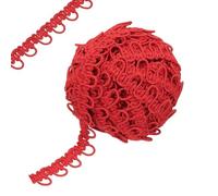 sourcing map 12 Yard Braid Trim with Button Loops, 5/8 Inch Dress Zipper Extender Upholstery Trim for Sewing Wedding Dress DIY Crafts Red