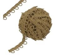 sourcing map 12 Yard Braid Trim with Button Loops, 5/8 Inch Dress Zipper Extender Upholstery Trim for Sewing Wedding Dress DIY Crafts Khaki