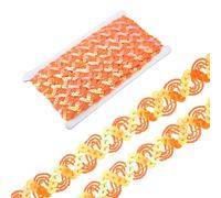 sourcing map 12 Yards Braid Trim, 0.67 Inch Sequins Beaded Lace Trim Wave Sequin Braid Strip Paillette Ribbon for Crafts, Embellishments, DIY Sewing Costume, Orange
