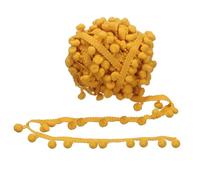 sourcing map 12 Yards Pom Poms Trim, 0.39" Wide Pompoms Balls Fringe Trim Ribbon Tassel Lace Accessory for DIY Craft Sewing Clothing Curtain Pillow Home Decoration(Yellow)