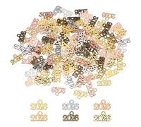 sourcing map 120 Pcs 2026 Graduation Year Charm, 3D Metal Tassel Year Number Charm Pendant Mini for DIY Crafting Bracelets Earrings Hats Anniversary Jewelry Making Crafts, 5 Colors