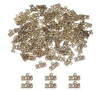 sourcing map 120 Pcs 2026 Graduation Year Charm, 3D Metal Tassel Year Number Charm Pendant Mini for DIY Crafting Bracelets Earrings Hats Anniversary Jewelry Making Crafts, Bronze