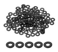 sourcing map 120 Pcs Flat Washer for Screws, Stainless Steel Washers 3mm ID x 8mm OD x 1mm Thick for Bolts, Factories Repair, Kitchens, Shops, and Outdoor Construction, Black