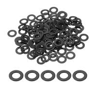 sourcing map 120 Pcs Flat Washer for Screws, Stainless Steel Washers 6mm ID x 12mm OD x 1mm Thick for Bolts, Factories Repair, Kitchens, Shops, and Outdoor Construction, Black