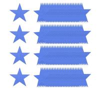 sourcing map 120 Pcs Glitter Star Cutouts, 6 Inch Star Shape Double Printed Glitter Paper, Confetti Cut Outs for Bulletin Board Wall Party Decoration Supplies, Blue