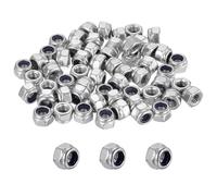 sourcing map 120 Pcs M4x0.7mm Nylon Insert Lock Nuts, 316 Stainless Steel Self-Locking Coarse Thread Hex Nuts Fasteners for Furniture, Electronic, Machine, DIY